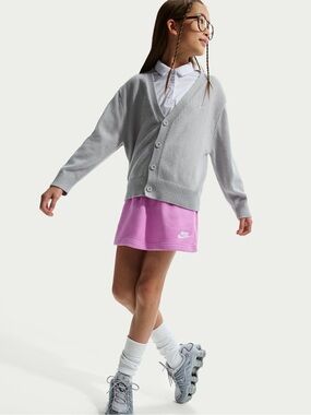 Nike Sportswear Club (Girls') French Terry Skirt Skort Pink “Magic Flamingo”